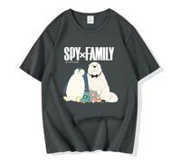 Nesthome Camiseta unisex Anime Spy x Family Anime Anya Forger Impreso Cosplay Manga Corta Yor Forger Verano Camiseta Suelta XS-3XL, gris, S
