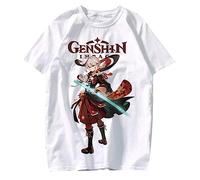 Nesthome Genshin Impact Camisetas Hombre Mujer Dibujos Animados 2D Impreso Verano Manga Corta Casual Tops Ropa de Calle, 2 blancos., L