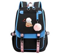 Nesthome Kawaii Bubu and Dudu Love Funny Gift Unisex Niño Niña Mochila Diaria Muy Adecuado para la Escuela Viajes Mujer Mochila Casual Adolescentes Bolsa Escolar, Negro Azul 2, Einheitsgröße
