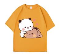 Nesthome Kawaii Panda Bear Hug Bubu and Dudu Sweet Love Bubu and Dudu Camiseta, amarillo, XL