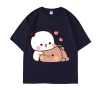 Nesthome Kawaii Panda Bear Hug Bubu and Dudu Sweet Love Bubu and Dudu Camiseta, azul marino, XS