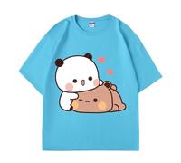 Nesthome Kawaii Panda Bear Hug Bubu and Dudu Sweet Love Bubu and Dudu Camiseta, BlueA., M