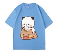 Nesthome Kawaii Panda Bear Hug Bubu and Dudu Valentines Days Funny Gift Camiseta Unisex Camiseta Verano Camisetas, Blueb., XXL