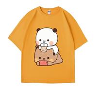 Nesthome Kawaii Panda Bear Hug Bubu and Dudu Valentines Days Funny Gift Camiseta Unisex Camiseta Verano Camisetas, amarillo, XXL