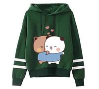 Nesthome Sudaderas con capucha para mujer, hombre, adolescente, suéter de manga larga, sudaderas Harajuku Casual Hooded Kawaii Panda Bear Hug Bubu and Dudu Kiss Valentines Days Funny Gift Hoodie,