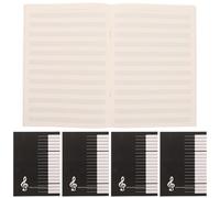 NESTINGHO 10 Piezas Cuaderno de Música Portátil de 18 Páginas en Papel Color Caqui, Libro de Partituras Creativo para Composición Musical y Práctica Escritura Suave Manchas