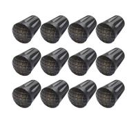 NESTINGHO 12 Protectores Antideslizantes para Bastones de Senderismo de Plástico Negro, Ligeros y Fáciles de Llevar para Caminos Resbaladizos y Senderismo