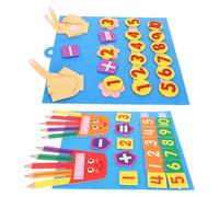 NESTINGHO 2 Piezas Kit Educativo de Matemáticas para Pequeños Tablero de Fieltro Interactivo para Contar Juguetes Sensoriales y Motrices Portátil para Aprendizaje Escolar Preescolar