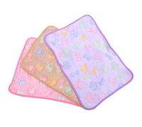 NESTINGHO 3 Mantas de Franela para Jaula de Conejillos de Indias y Hámsteres, Colchón Cálido Reutilizable para Mascotas Pequeñas, Tamaño 60x40 Cm, Colores Rosa, Morado y Marrón, Tapetes