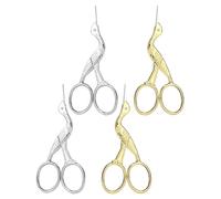 NESTINGHO 4 Tijeras de Costura Vintage de Acero Inoxidable Diseño de Grúa, Resistentes al Desgaste y Antideslizantes para Manualidades y Corte de Hilo