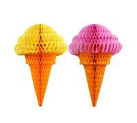 NESTINGHO 6 Bolas Decorativas de Papel Colorido Diseño Colgante Forma de Helado Tridimensional Que Añade Ambiente Puede Colgar Lugar Color Aleatorio para Fiesta y Festivales