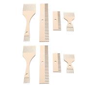 NESTINGHO 8 Piezas Peine de Tapicería de Madera Beige Doble Extremo para Proyectos de Tejido de Tapices de Pared Manejo Fácil de Hilo y Bordes de Tela para Manualidades