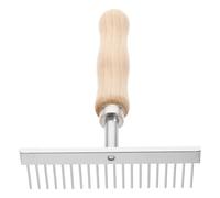 NESTINGHO Cepillo Deslanador para Caballos y Burros con Diseño Ergonómico, Acero Inoxidable y Mango de Madera, Herramienta Eficaz para Limpieza y Deslanado en Animales