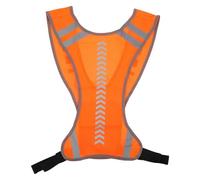 NESTINGHO Chaleco Reflectante de Ciclismo Naranja Hebilla Ajustable, Chaleco de Alta Visibilidad para Correr y Ciclismo Nocturno, Equipo Reflectante de Seguridad para Deportes al Aire Libre