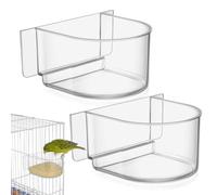 NESTINGHO Comedero de Plástico Semicircular para Pájaros Pequeños y Loros, Fácil de Instalar Diseño Amigable para Dueños de Mascotas