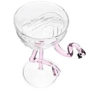 NESTINGHO Copa de Vino Flamenco de Vidrio Rosa de 180ml, Vaso Alto Reutilizable y Práctico para Bodas, Navidad y Decoración Elegante