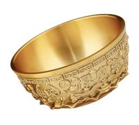 NESTINGHO Cuenco Decorativo en Navidad de Latón Dorado Estilo Chino Detalles Delicados, Efecto Decorativo Adecuado para Obsequio o del Hogar