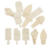 NESTINGHO de Recortes de Madera de Bricolaje Madera y Forma de Helado 30 Piezas para Proyectos y Decoraciones Creativas