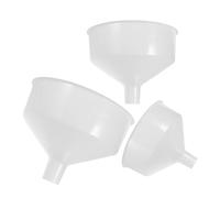 NESTINGHO Embudos de Plástico Blanco para Uso Cocina, Boca Ancha, Paquete de 3 Unidades, Fáciles de Limpiar y Minimizan Derrames para Tareas Domésticas