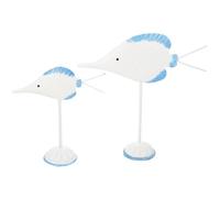 NESTINGHO Estatuas y Ambiente Festivo de Mediterráneos de Madera Blanco 2piezas Resistencia al Desgaste para del Hogar