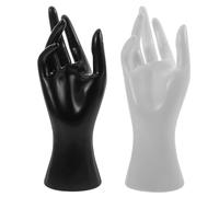 NESTINGHO Expositor Creativo de Pulseras Forma de Mano en Plástico Blanco, Soporte Estable para Joyas, Adecuado para Ferias Comerciales y Decoración del Hogar, Paquete de 2 Piezas