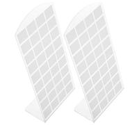 NESTINGHO Expositor de Joyas y Soporte para Pendientes, Organizador Plástico Blanco 72 Agujeros para Exhibición y Almacenamiento, Adecuado para Tiendas, Set de 2 Piezas