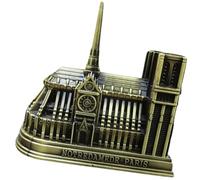 NESTINGHO Figura de Edificio Famoso de Metal Dorado, Modelo Vintage Catedral de Notre Dame para Decoración de Escritorio en Hogar o Bar, Estructura Simple y Fácil de Usar