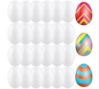 NESTINGHO Huevos de Poliestireno Blanco Espuma Resistente y Multifuncional 50 para Manualidades de Pascua para Pintura y Adornos Creativos