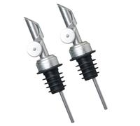 NESTINGHO Juego de 2 Vertedores de Botellas para Aceite de Oliva y Licor en Acero Inoxidable con Tapón de Corcho y Diseño Antigoteo Fácil de Desmontar para Cocina
