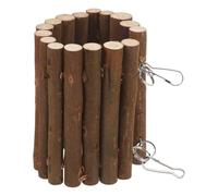 NESTINGHO Juguete de Columpio para Loros Juguete Colgante para Jaula de Loro para Masticar Accesorio Interactivo y Hámsteres Hamaca de Madera Natural para Nido Colgante
