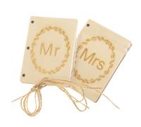 NESTINGHO Libro de Votos Matrimoniales de Madera Beige, Cuaderno Rústico y Resistente, Recuerdo para Decoración de Bodas y Hogar, Paquete de 4 Piezas Totalmente Ensamblado