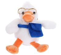 NESTINGHO Llavero Colgante de Peluche Pato Blanco Gafas 14 CM Decoración para Bolso y Mochila Accesorio Adorable para Llaves y Obsequio Práctico