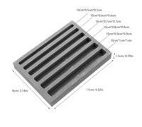 NESTINGHO Molde de Lingotes de Fundición de Grafito 6 Ranuras sin Separador Herramienta para Fundir Oro y Latón Molde Metálico para Fundición de Metales No Ferrosos Uso en Joyería y