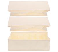 NESTINGHO Organizador de Ropa Divisor de Cajones de Tejido para Pantalones Beige 6 Compartimentos de 3 Piezas Solución Ahorra Espacio para Armarios y Cajones