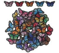 NESTINGHO Parches Bordados para Coser 40 Piezas Diseño de Mariposas, Adecuado para Decorar Prendas, Bolsos y Calzado en Proyectos DIY Colores Aleatorios Color Aleatorio