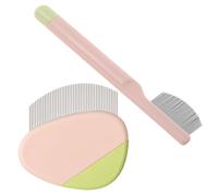 NESTINGHO Peine para Mascotas Mango Ergonómico 2 Piezas de Acero Inoxidable para Eliminación Confiable y Efectiva de Pulgas y Limpieza Facial en Gatos y Perros Pequeños