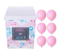 NESTINGHO Set de Globos de Revelación de Género en Color Rosa con Caja de Papel, Diseño Único y Fácil de Usar para Fiestas de Embarazo y Baby Shower
