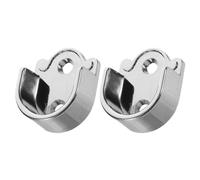 NESTINGHO Soporte para Barra de Cortina de Acero Grueso Base de Abierta de 22 Mm, Montaje Lateral Resistente para Armarios y Estantes, Paquete de 2 Piezas