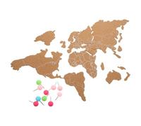NESTINGHO Tablero de Corcho Autoadhesivo Diseño Único con Mapa del Mundo de Madera Se Puede Ensamblar Libremente Color Aleatorio Adecuado para de Pared en Escuela o