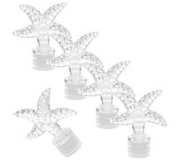 NESTINGHO Tapón de Botella de Perfume Rellenable Vintage con Diseño de Estrella de Cristal, 5 Piezas de Plástico Opaco para Decoración del Hogar y Viaje