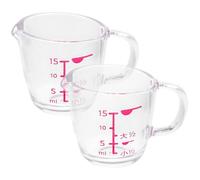 NESTINGHO Taza Medidora Vaso Graduado 15 Ml, Juego de 2 Piezas Resistentes, Adecuado para Cocina Doméstica y Medición de Condimentos, Adecuada para Leche y Jugos