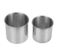 NESTINGHO Tazas Medidoras de Metal Inoxidable 250 Ml y 350 Ml, Ligeras y Graduadas para Cocina, Aptas para Preparar Cócteles y Hornear en Casa