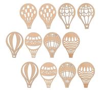NESTINGHO Virutas de Madera Diseño de Globo Aerostático, 24 Piezas para Proyectos DIY y Decoración de Pared en Espacios Infantiles