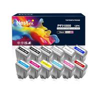 Nestink PFI1000 - Cartuchos de tinta de repuesto para Canon 1000 (12 unidades) | pfi1000 pfi1000mbk/pbk/c/m/y/r/gy/gb/pgy/pc/pm/co compatible con Canon ImagePROGRAF PRO-1000