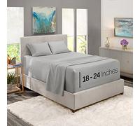 Nestl Bedding Juego de sábanas de 4 Piezas con sábana Bajera con Laterales extraprofundos, sábanas con Laterales extraprofundos, 60 x 80 Pulgadas, tamaño Queen, Color Gris Plateado