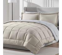 Nestl Juego de edredón Queen de 7 Piezas, edredones Reversibles tamaño Queen, Color Beige, Cama en una Bolsa, para Todas Las Estaciones, Juegos de edredón tamaño Queen con sábana encimera, sábana