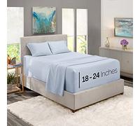 Nestl Juego de Ropa de Cama, Color Azul Hielo, 4 Piezas, sábanas de tamaño King con Bolsillo extraprofundo, Microfibra