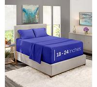 Nestl Juego de Ropa de Cama, Color Azul Real, sábanas de Bolsillo Profundo, tamaño King, Juego de 4 Piezas
