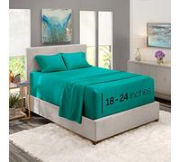 Nestl Juego de Ropa de Cama King de 4 Piezas, Bolsillo extraprofundo, Microfibra, Color Verde Azulado