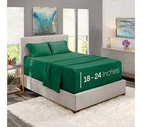 Nestl Juego de sábanas Queen con Bolsillo extraprofundo, 4 Piezas, Color Verde Oscuro, Microfibra, Lavable a máquina